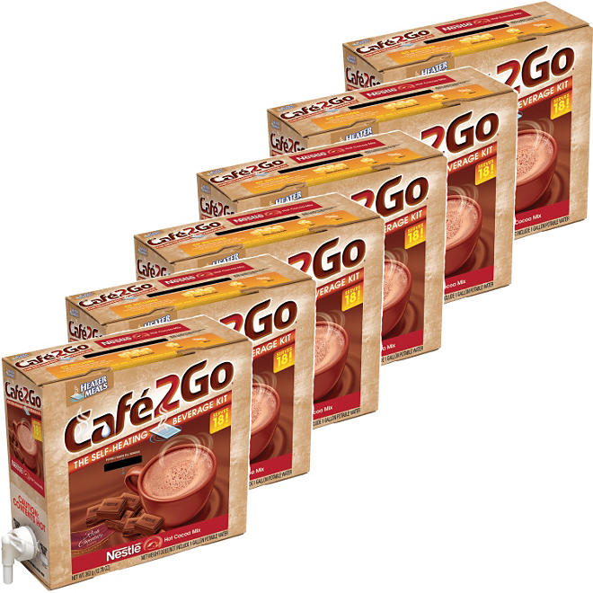 Cafe2Go Self-Heating Beverage Kit - Hot Cocoa, 6 pk.